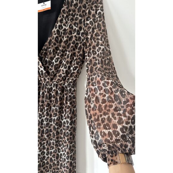 SINSAY Animal Print Long sleeve Midi dress - Size XS - Picture 4 of 7